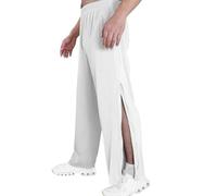 ASIYAN Rehab Pants Men Women Side Opening M-3XL, Jogging Pants Men Long Rehab Pants With Side Opening Wide Leg Baggy Sweatpants Cargo Pants(White,XL)