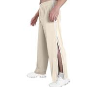 ASIYAN Rehab Pants Men Women Side Opening M-3XL, Jogging Pants Men Long Rehab Pants With Side Opening Wide Leg Baggy Sweatpants Cargo Pants(Apricot,XL)