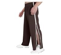 ASIYAN Rehabilitation Pants Men Jogging Pants M-3XL, Training Pants, Men's Rehabilitation Pants With Full-Length Zipper, Wide Legs, Quick-Change Pants, Casual Jogging Pants(Brown,L)