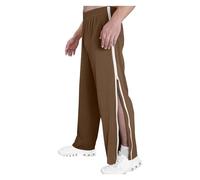 ASIYAN Rehabilitation Pants Men Jogging Pants M-3XL, Wide Jogging Pants, Casual Women Open At The Side, Wide Training Pants With Side And Zipper At The Legs, Wide Legs(Light brown,L)