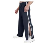 ASIYAN Rehabilitation Pants Men Jogging Pants M-3XL, Wide Jogging Pants, Casual Women Open At The Side, Wide Training Pants With Side And Zipper At The Legs, Wide Legs(Navy blue,L)