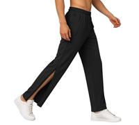 ASIYAN Trousers For Men And Women, Side Opening, Baggy Training Trousers With Side And Zip On The Leg, Wide Leg Quick-fix Sports Leisure Wide Jogging Pants(Black B,XL)
