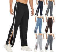 Unisex Tearaway Pants M-3XL, Unisex Tearaway Pants With 2 Side Zippers Snaps For Post Surgery Men Cotton Rip Off Pant For Hip Replacement(Noir,L)