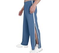 ASIYAN Unisex Training Pants With Full-Length Side Zipper, Detachable Loose Fit And Pockets Baggy Jogging For Women M-3XL, Winter With Pockets(Blue,XXL)