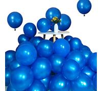 ASIYUHY Pearl Blue Balloons 100 Pack 12 Inch Blue Latex Party Balloon Round Helium Ballons for Birthday Graduation Baby Shower Baseball Nautical Gender Reveal Wedding Party Decorations