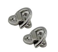 ASJFGTEH 2PCS Folding Pad Eye With Ring Stainless Steel 316 Mairne 6mm 8mm 10mm Mirror Polishing For Marine Boat Yacht Hardware(6mm)