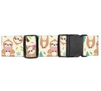 ASJHFDIR Luggage Straps for Suitcases, Adjustable Travel Belt, Durable Wide Luggage Strap, Cute Suitcase Strap Identifiers with Buckle, Bag Straps for Luggage, Cute Sloth