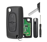 ASK 433MHZ 2 Buttons CE0536 Remote Key Fob For Peugeot 207 307 308 407 807 Key for Citroen C2 C3 Pluriel Citroen Berlingo Key with VA2 Blade Screwdriver Key Ring