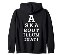 Ask About Illuminati Eye Test Parody Conspiracy Theory Zip Hoodie