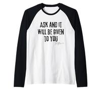 Ask and It Will Be Given to You Matthew 7:7 Faith Prayer Raglan Baseball Tee
