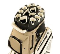 ASK ECHO 2024 T-Lock Golf Cart Bag with 14 Way Organizer Divider Top, Premium Cart Bag with Handles and Rain Cover, for Men (Toasted Almond)