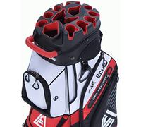 ASK ECHO T-Lock Golf Cart Bag with 14 Way Organizer Divider Top, Premium Cart Bag with Handles and Rain Cover for Men (White)