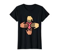 Ask Me About Cohesion - Love Peace Unity Respect Value Graphic T-Shirt, Women, Black, L
