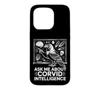 Ask Me About Corvid Intelligence Raven Crow Art Case for iPhone 15 Pro