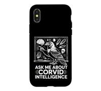 Ask Me About Corvid Intelligence Raven Crow Art Case for iPhone X/XS