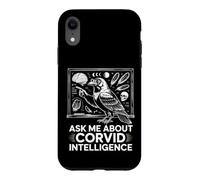 Ask Me About Corvid Intelligence Raven Crow Art Case for iPhone XR