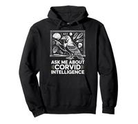 Ask Me About Corvid Intelligence Raven Crow Art Pullover Hoodie
