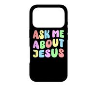 Ask Me About Jesus | Christian Believer Faith God Retro Case for iPhone 17 Pro