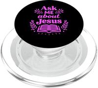 Ask Me About Jesus Christian Faith Bible Verse Scripture God PopSockets PopGrip for MagSafe