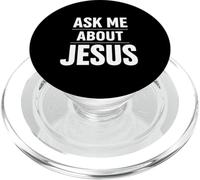 Ask Me About Jesus Christian Faith Bible Verse Scripture God PopSockets PopGrip for MagSafe