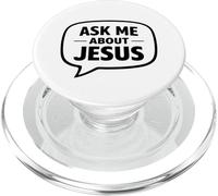 Ask Me About Jesus Christian Faith Bible Verse Scripture God PopSockets PopGrip for MagSafe