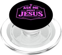 Ask Me About Jesus Christian Faith Bible Verse Scripture God PopSockets PopGrip for MagSafe