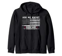 Ask Me About Medicare Health Insurance Consultant Agent Cool Zip Hoodie