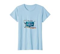 Ask Me About Medicare - I Can Explain It to You T-Shirt, Women, Baby Blue, 3XL