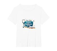 Ask Me About Medicare - I Can Explain It to You T-Shirt, Women's Plus, White, 6X