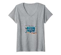 Ask Me About Medicare - I Can Explain It to You V-Neck T-Shirt, Women, Heather Grey, XXL
