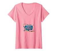 Ask Me About Medicare - I Can Explain It to You V-Neck T-Shirt, Women, Pink, L