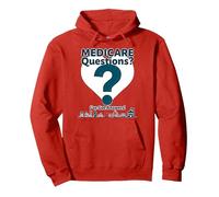Ask Me About Medicare - I've Got Answers! Pullover Hoodie, Adult Unisex, Red, XL