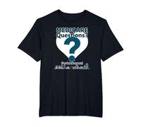 Ask Me About Medicare - I've Got Answers! T-Shirt, Men's Big and Tall, Black, 6X Tall