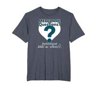 Ask Me About Medicare - I've Got Answers! T-Shirt, Men's Big and Tall, Heather Blue, 6X Tall