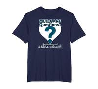 Ask Me About Medicare - I've Got Answers! T-Shirt, Men's Big and Tall, Navy, 6X Tall