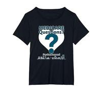 Ask Me About Medicare - I've Got Answers! T-Shirt, Women's Plus, Black, 6X