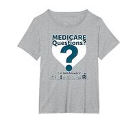 Ask Me About Medicare - I've Got Answers! T-Shirt, Women's Plus, Heather Grey, 3X