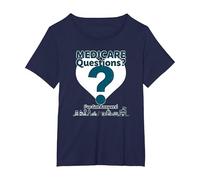 Ask Me About Medicare - I've Got Answers! T-Shirt, Women's Plus, Navy, 3X
