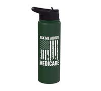 Ask Me About Medicare Stainless Steel Insulated Water Bottle