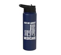 Ask Me About Medicare Stainless Steel Insulated Water Bottle