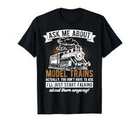 Ask ME About MODEL TRAINS Locomotive Train Lover T-Shirt