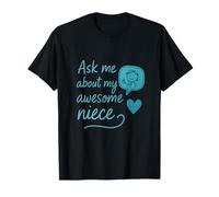 Ask Me About My Awesome Niece Aunt Novelty Print T-Shirt