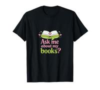 Ask Me About My Books Book Lover Cozy Line Art T-Shirt