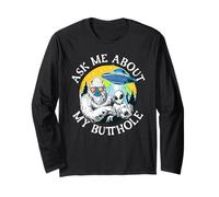 Ask Me About My Butthole | Funny Yeti UFO | Alien Abduction Long Sleeve T-Shirt