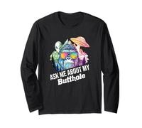 Ask Me About My Butthole | Funny Yeti UFO | Alien Abduction Long Sleeve T-Shirt