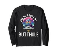 Ask Me About My Butthole | Funny Yeti UFO | Alien Abduction Long Sleeve T-Shirt