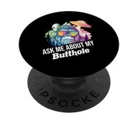 Ask Me About My Butthole | Funny Yeti UFO | Alien Abduction PopSockets Adhesive PopGrip