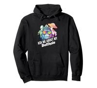 Ask Me About My Butthole | Funny Yeti UFO | Alien Abduction Pullover Hoodie