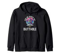Ask Me About My Butthole | Funny Yeti UFO | Alien Abduction Zip Hoodie