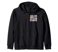 Ask Me About My Clean Beaver Edgy Adult Humor Goofy Funny Zip Hoodie
